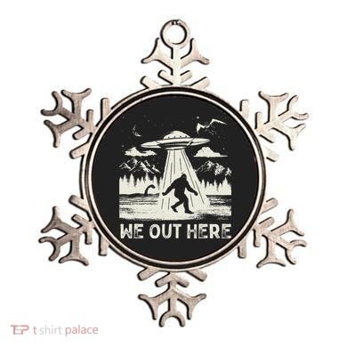 We Out Here Funny Bigfoot Mothman Cryptid Ufo Abduction Ornament