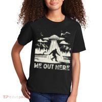 We Out Here Funny Bigfoot Mothman Cryptid Ufo Abduction Kids T-Shirt thumb 2