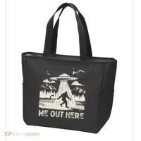 We Out Here Funny Bigfoot Mothman Cryptid Ufo Abduction Tote Bag thumb 3