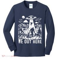 We Out Here Support All Your Local Mythical Cryptid Monsters Kids Long Sleeve Shirt thumb 0