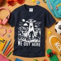 We Out Here Support All Your Local Mythical Cryptid Monsters Kids T-Shirt thumb 3