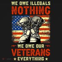 We Owe Illegals Nothing We Owe Our Veterans Everything Ornament thumb 1