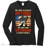 We Owe Illegals Nothing We Owe Our Veterans Everything Women's Long Sleeve Shirt thumb 0