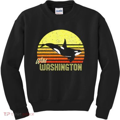 Washington Orca Killer Whale Puget Sound Marine Biologist Kids Sweatshirt