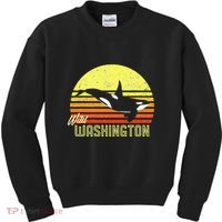 Washington Orca Killer Whale Puget Sound Marine Biologist Kids Sweatshirt thumb 0
