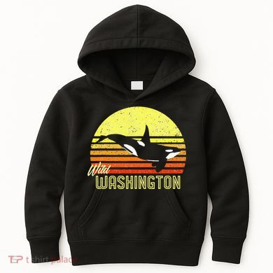 Washington Orca Killer Whale Puget Sound Marine Biologist Kids Hoodie