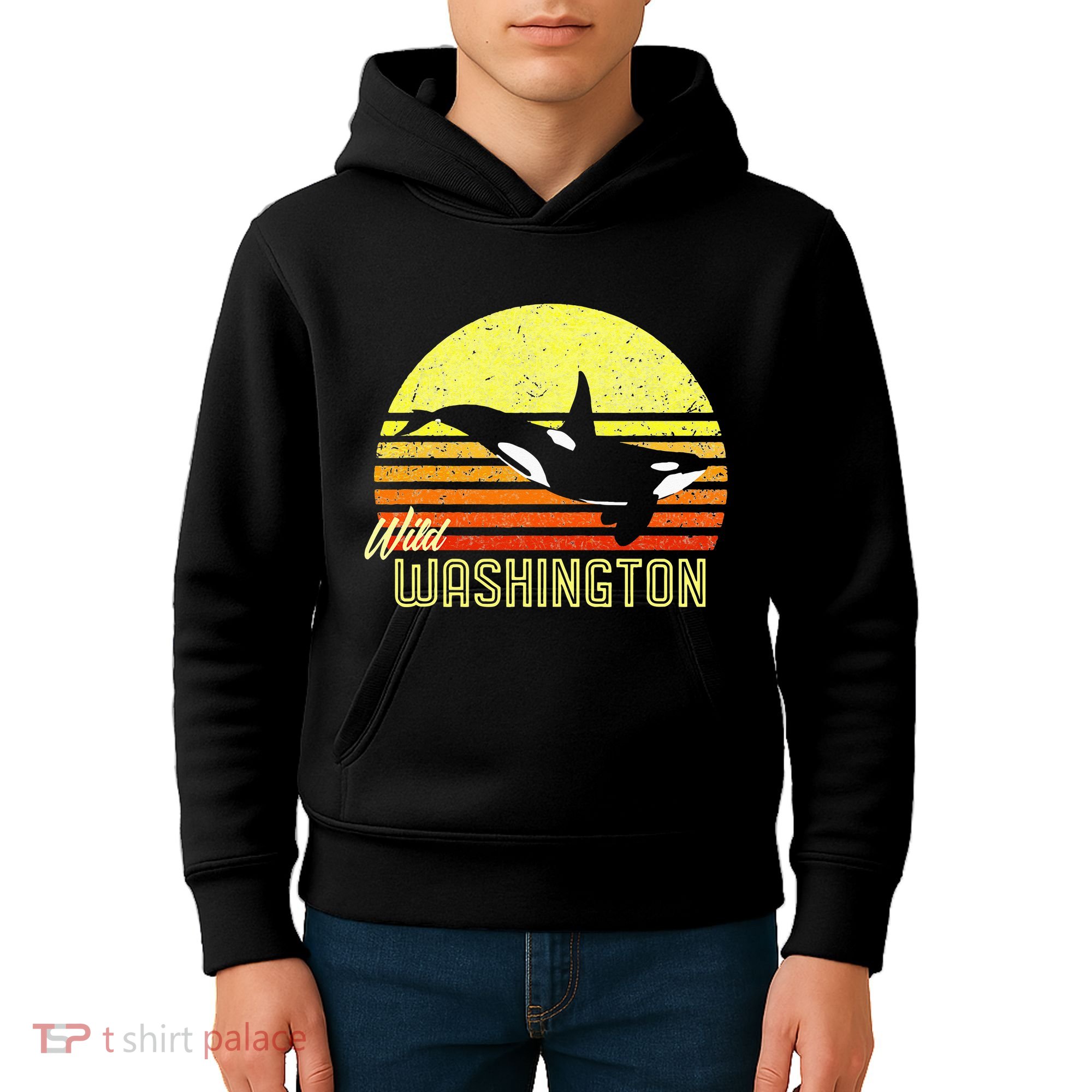 Washington Orca Killer Whale Puget Sound Marine Biologist Kids Hoodie