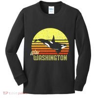 Washington Orca Killer Whale Puget Sound Marine Biologist Kids Long Sleeve Shirt thumb 0