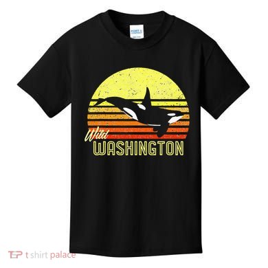 Washington Orca Killer Whale Puget Sound Marine Biologist Kids T-Shirt