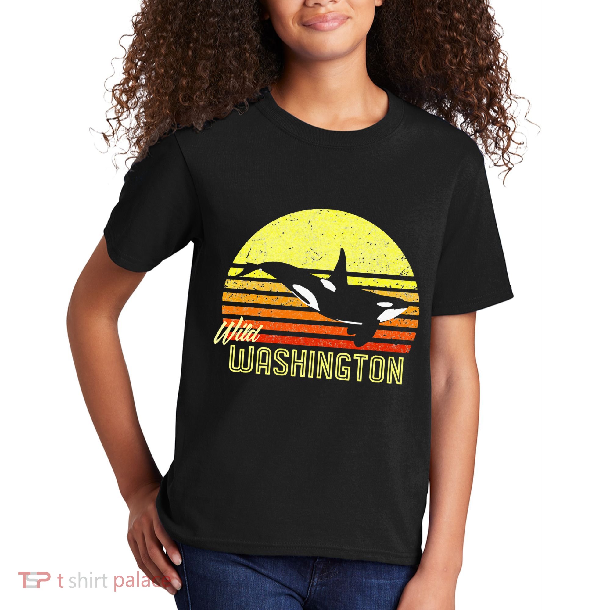 Washington Orca Killer Whale Puget Sound Marine Biologist Kids T-Shirt