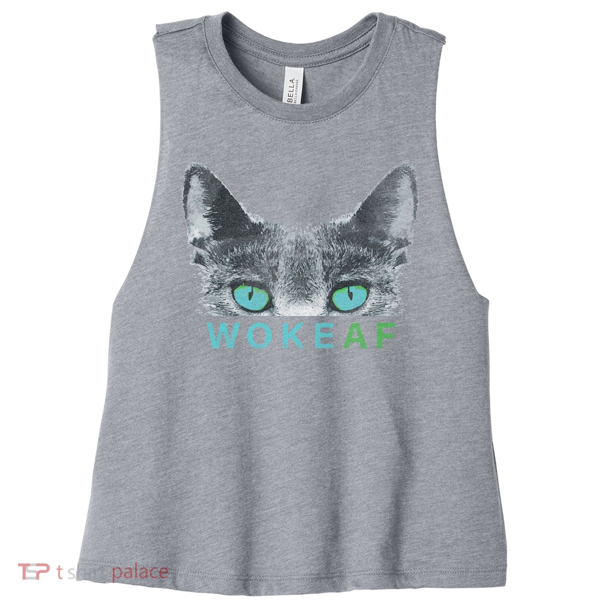 Woke AF Women's Racerback Cropped Tank