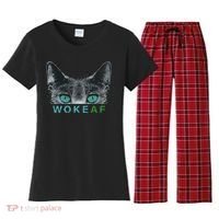 Woke AF Women's Flannel Pajama Set thumb 0