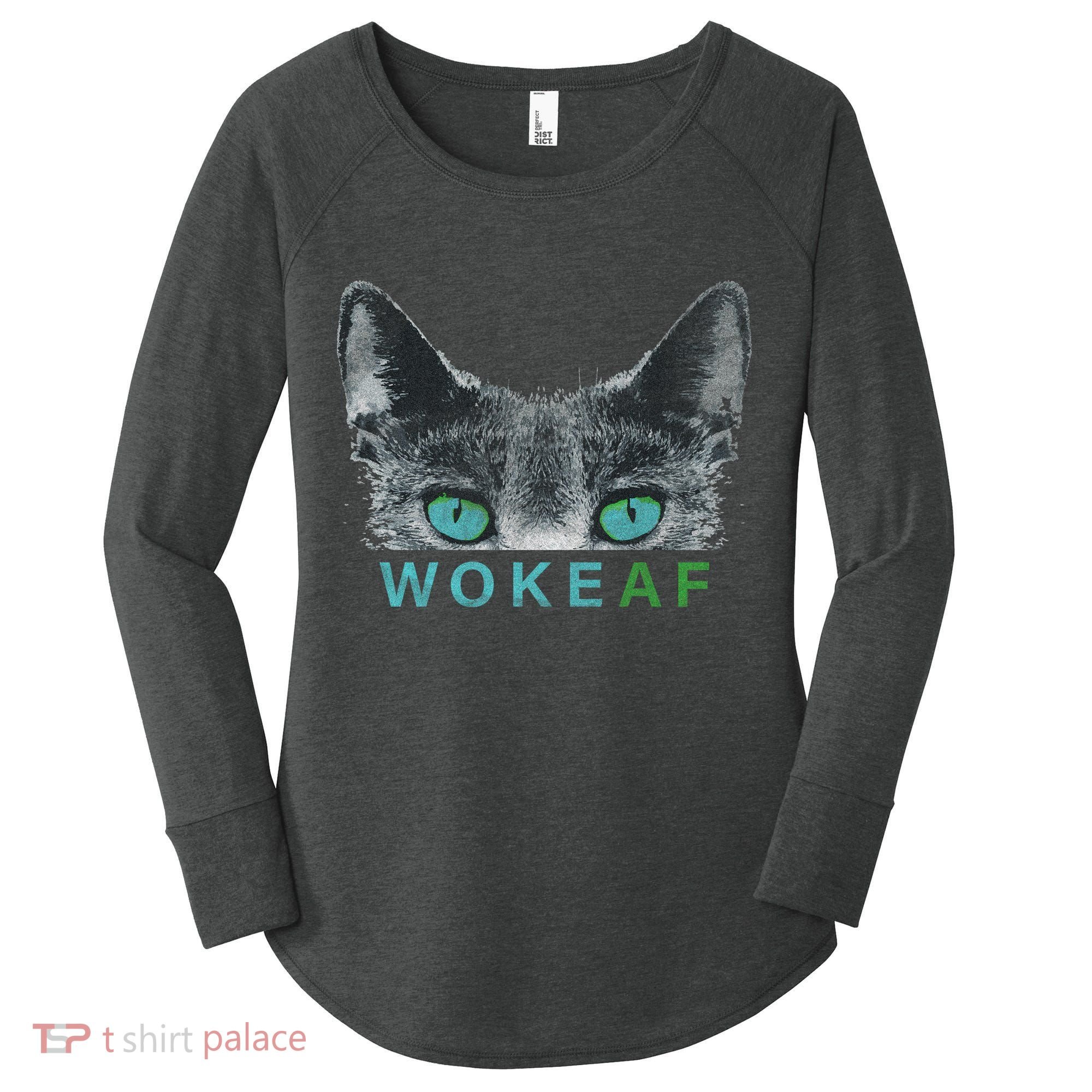 Woke AF Women's Perfect Tri Tunic Long Sleeve Shirt