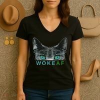 Woke AF Women's V-Neck T-Shirt thumb 3