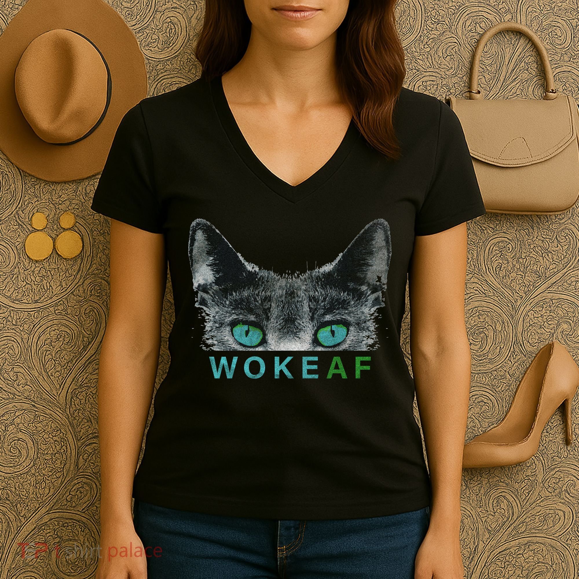 Woke AF Women's V-Neck T-Shirt