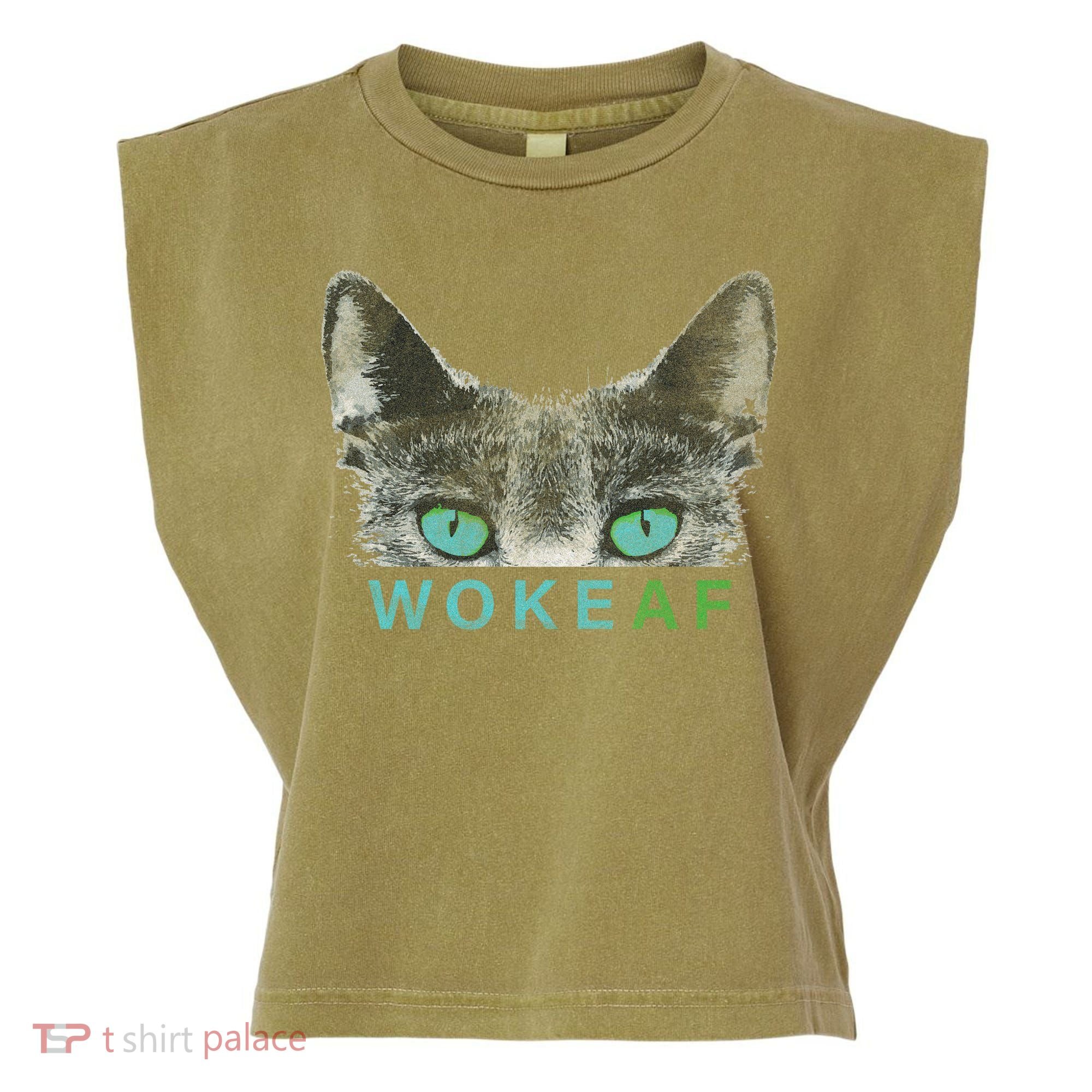 Woke AF Garment-Dyed Women's Muscle Tee