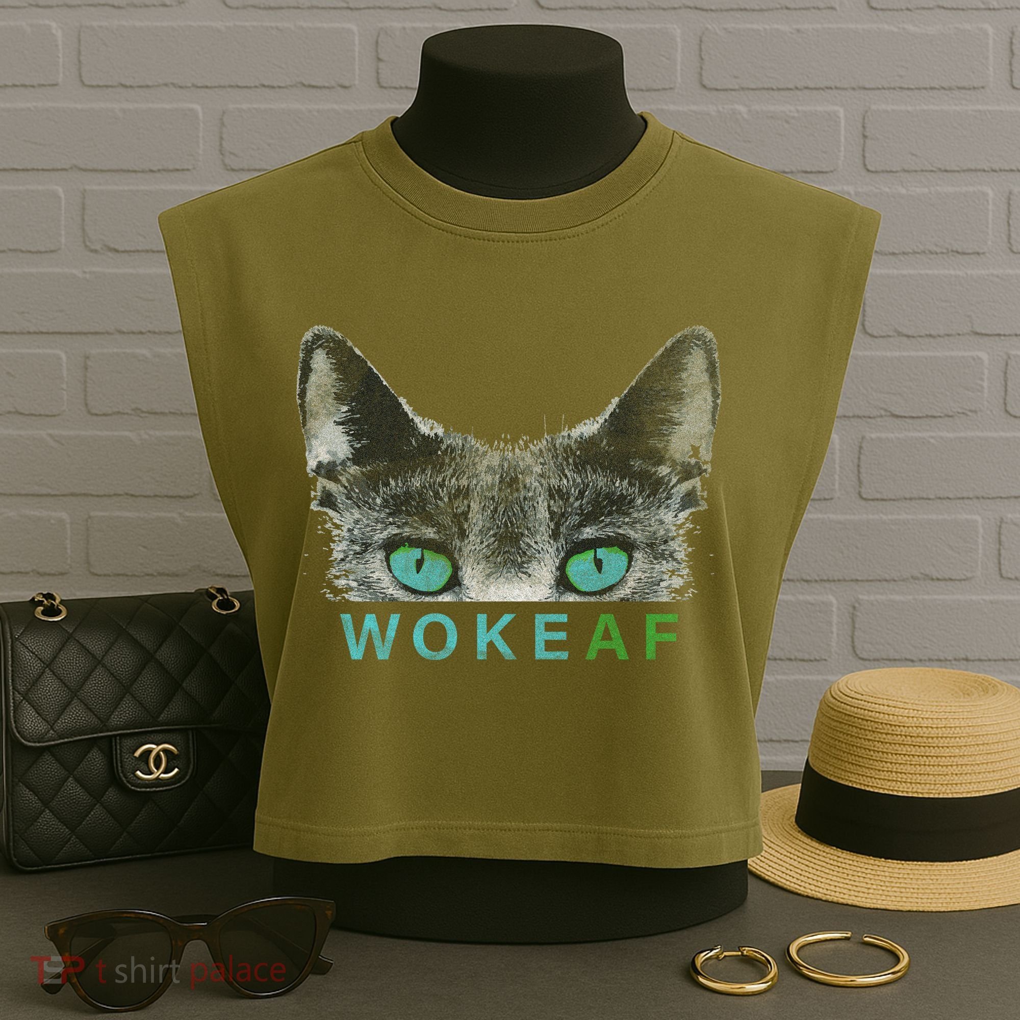 Woke AF Garment-Dyed Women's Muscle Tee