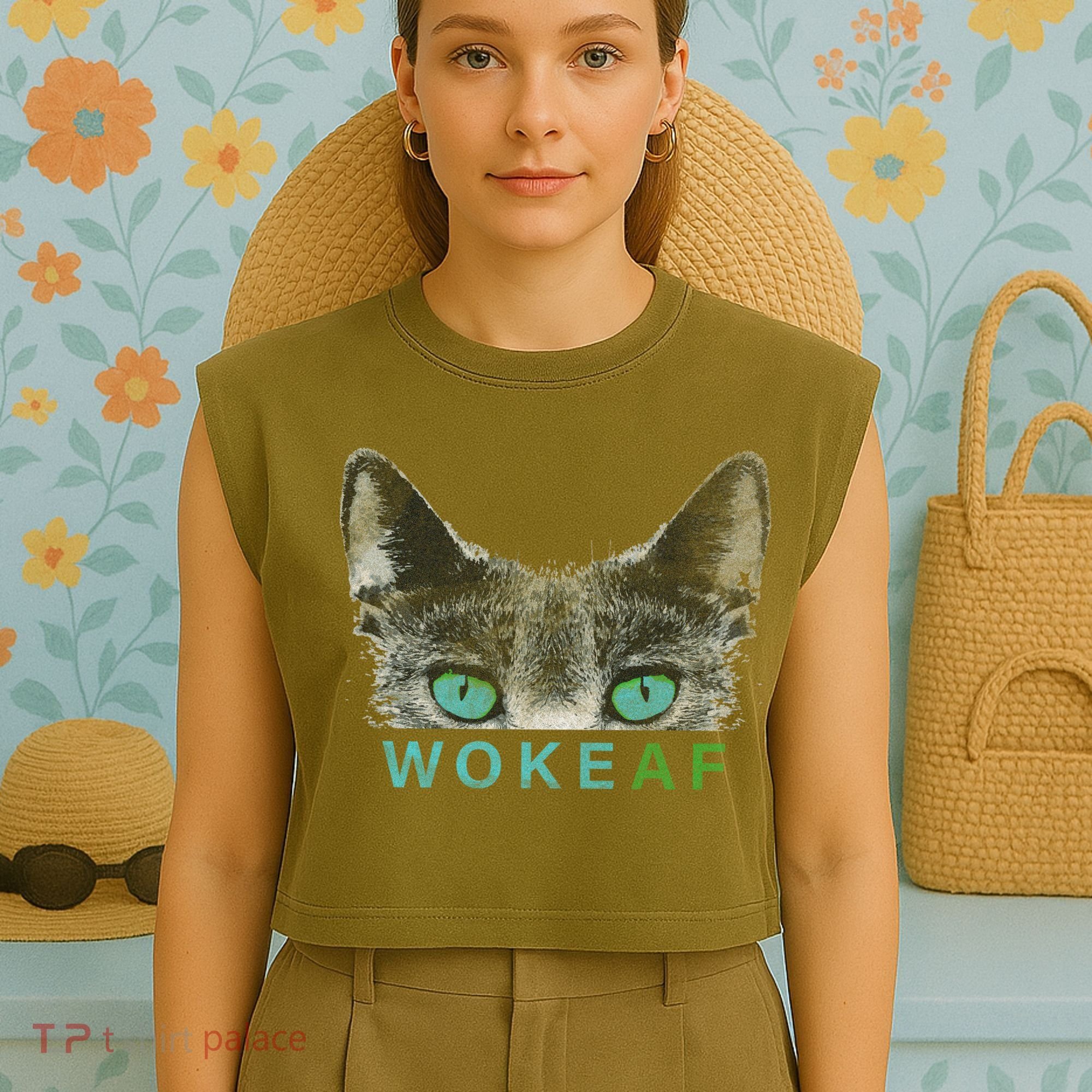 Woke AF Garment-Dyed Women's Muscle Tee