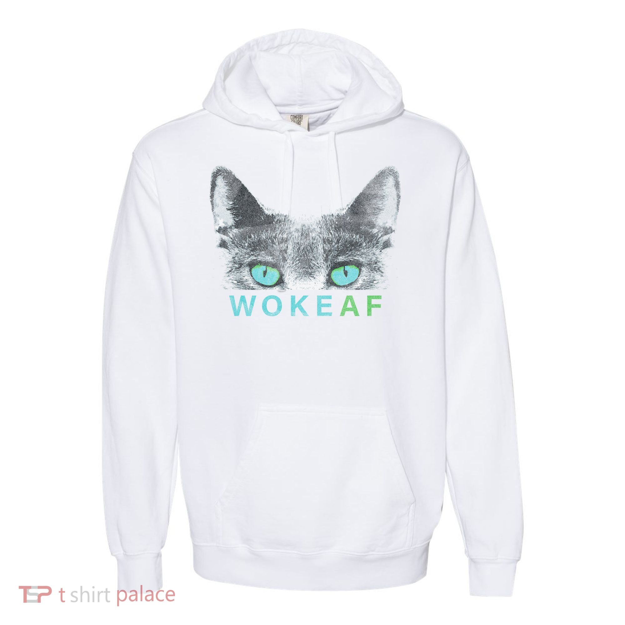 Woke AF Comfort Colors Garment-Dyed Hooded Sweatshirt