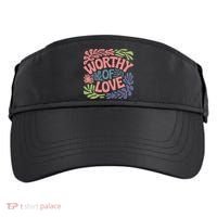 Worthy Of Love Inspirational Floral Pattern Adult Drive Performance Visor thumb 0