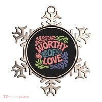 Worthy Of Love Inspirational Floral Pattern Ornament thumb 0