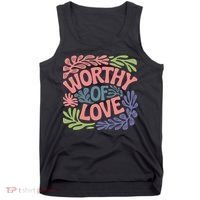 Worthy Of Love Inspirational Floral Pattern Tank Top thumb 0