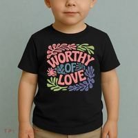 Worthy Of Love Inspirational Floral Pattern Toddler T-Shirt thumb 2
