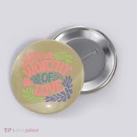 Worthy Of Love Inspirational Floral Pattern Button thumb 0
