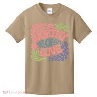 Worthy Of Love Inspirational Floral Pattern Kids T-Shirt thumb 0