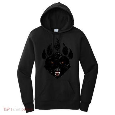 Wolf Claw Imprint Face Women's Hoodie