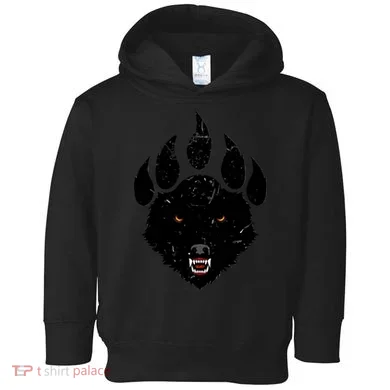 Wolf Claw Imprint Face Toddler Hoodie
