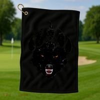Wolf Claw Imprint Face Golf Towel thumb 1