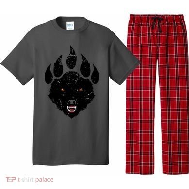 Wolf Claw Imprint Face Pajama Set