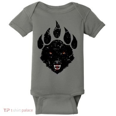 Wolf Claw Imprint Face Baby Bodysuit