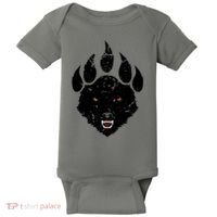 Wolf Claw Imprint Face Baby Bodysuit thumb 0