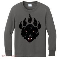 Wolf Claw Imprint Face Kids Long Sleeve Shirt thumb 0