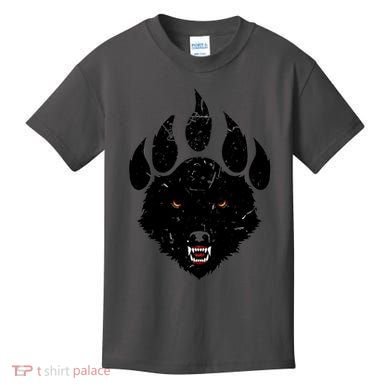 Wolf Claw Imprint Face Kids T-Shirt