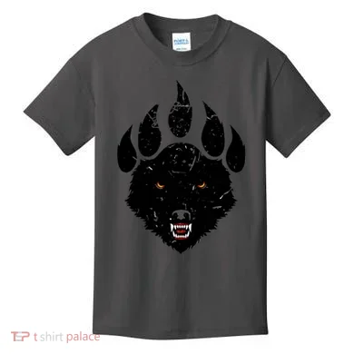 Wolf Claw Imprint Face Kids T-Shirt