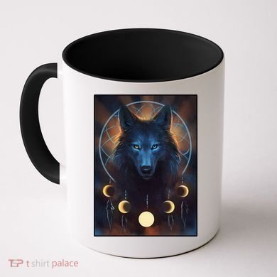 Wolf Dream Catcher Moon Phases  Coffee Mug