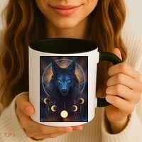 Wolf Dream Catcher Moon Phases  Coffee Mug thumb 3