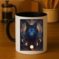 Wolf Dream Catcher Moon Phases  Coffee Mug thumb 4