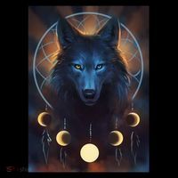 Wolf Dream Catcher Moon Phases  Coffee Mug thumb 5