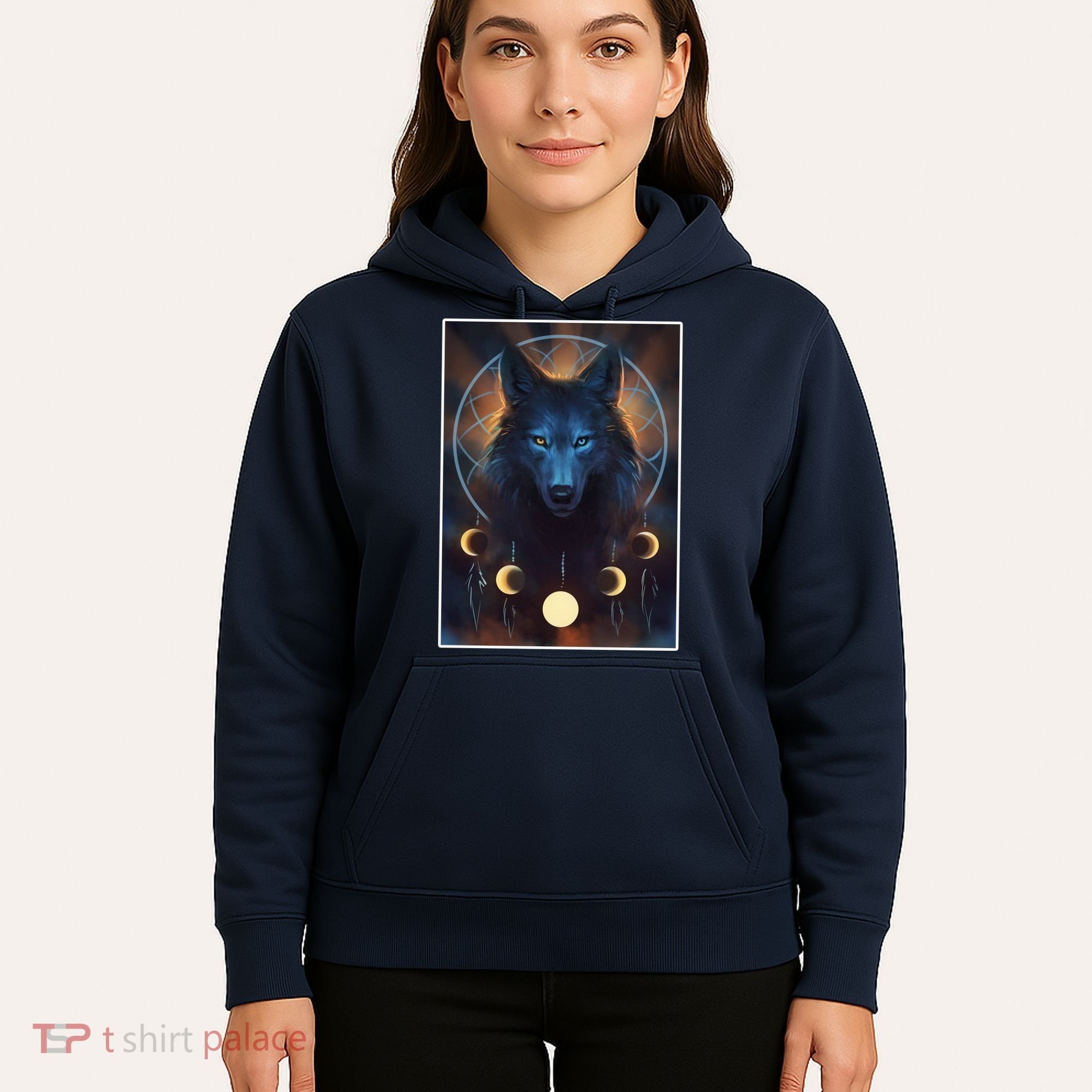 Wolf Dream Catcher Moon Phases  Hoodie