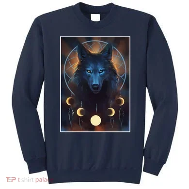 Wolf Dream Catcher Moon Phases  Sweatshirt