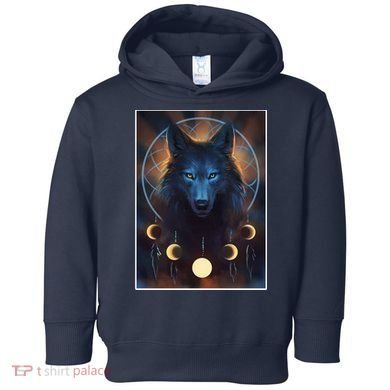 Wolf Dream Catcher Moon Phases  Toddler Hoodie