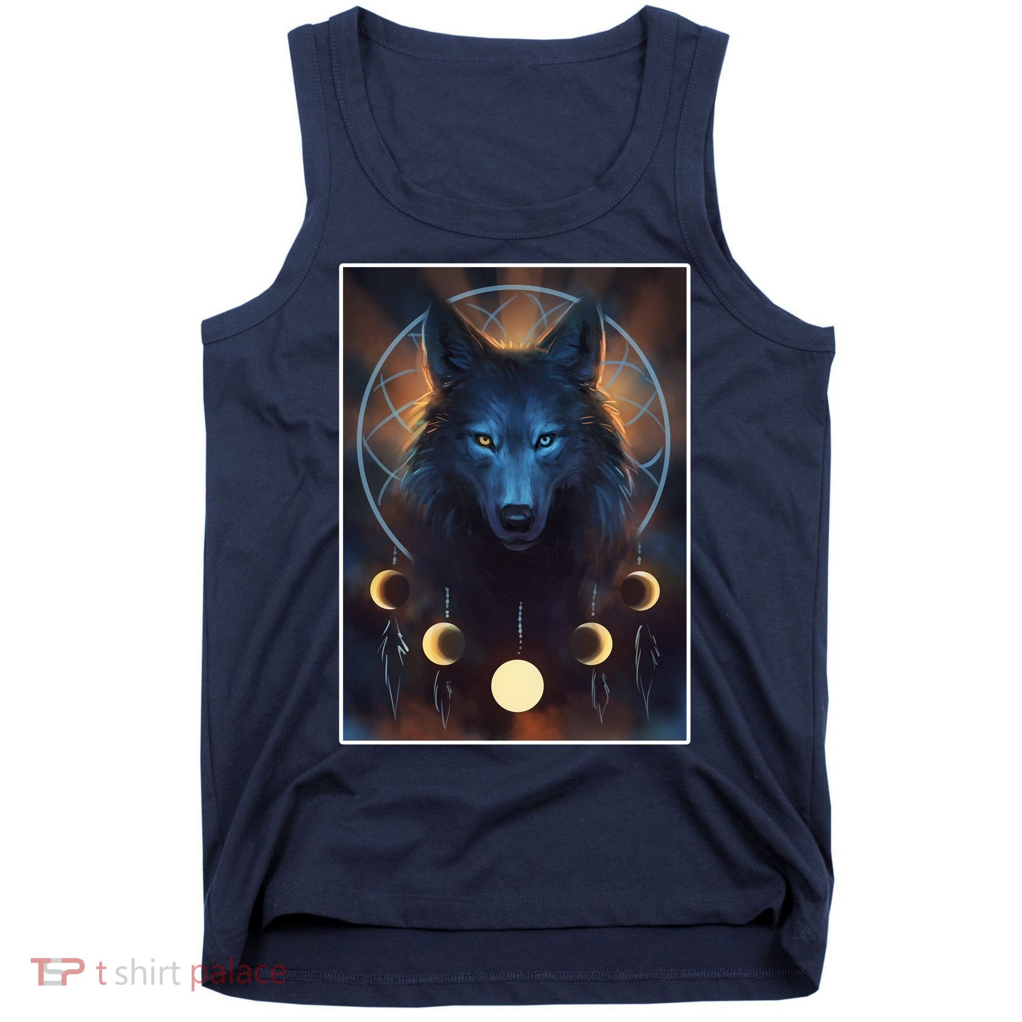 Wolf Dream Catcher Moon Phases  Tank Top