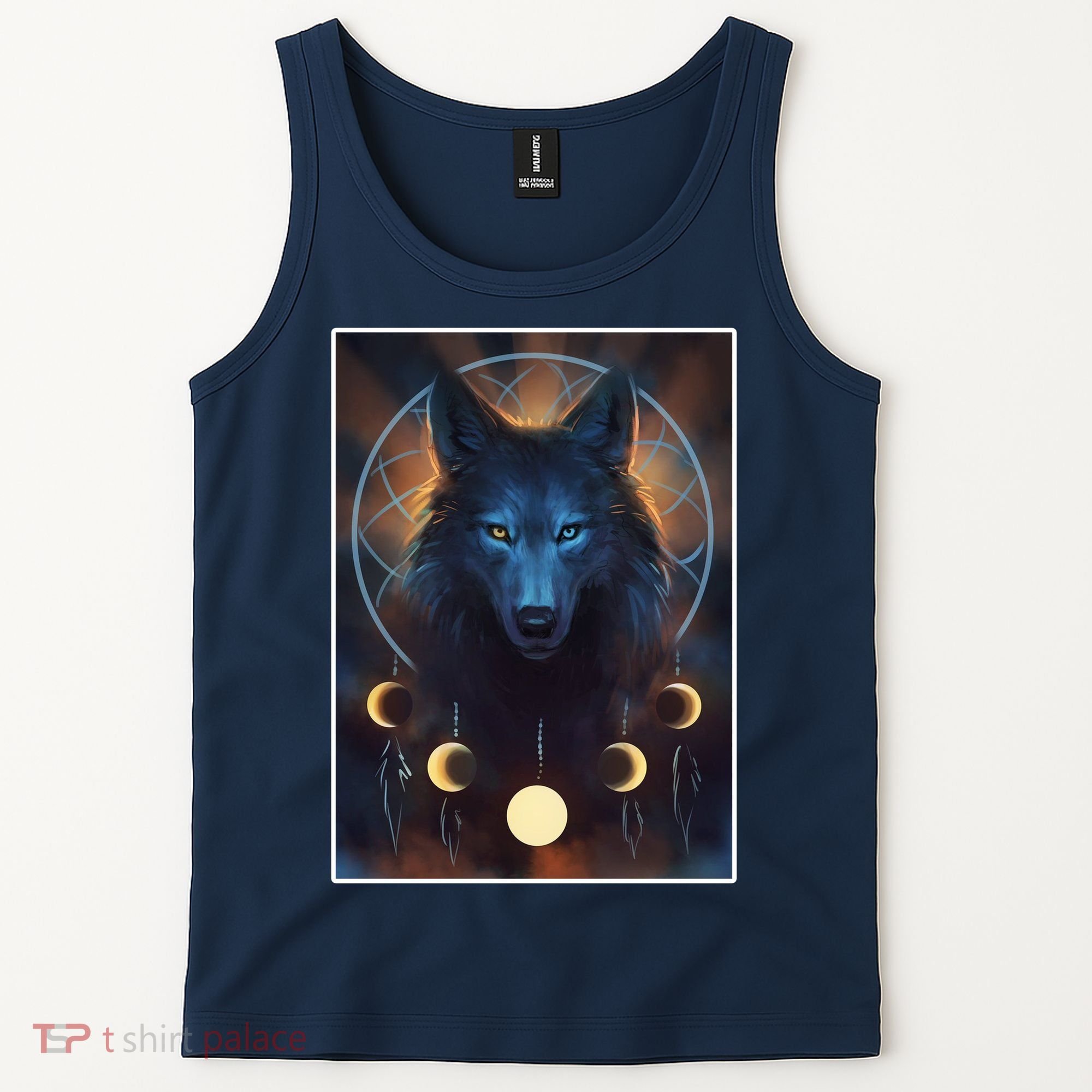 Wolf Dream Catcher Moon Phases  Tank Top