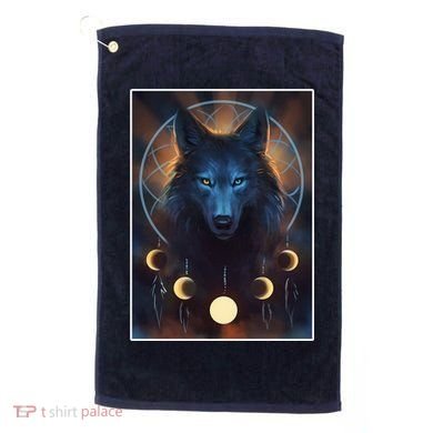 Wolf Dream Catcher Moon Phases  Golf Towel