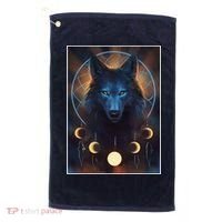 Wolf Dream Catcher Moon Phases  Golf Towel thumb 0