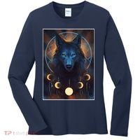 Wolf Dream Catcher Moon Phases  Women's Long Sleeve Shirt thumb 0